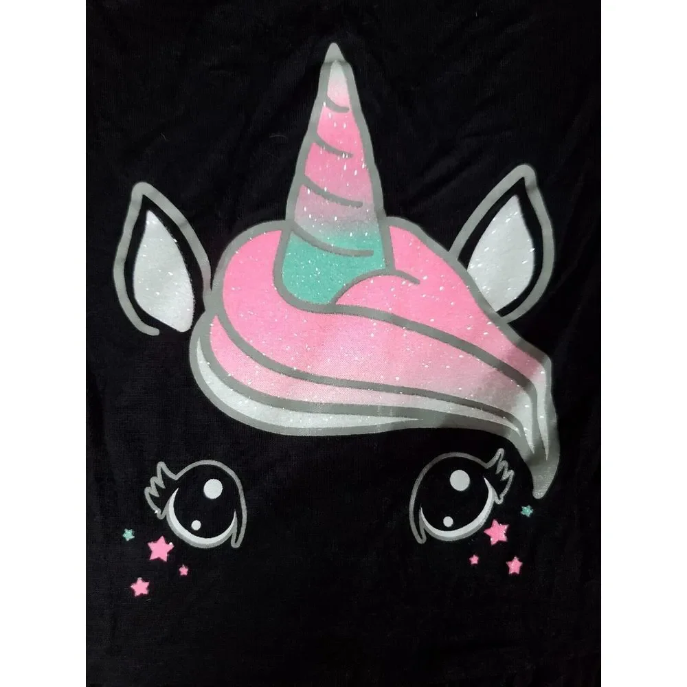 Justice Girls‎ Unicorn Dress 3/4 Sleeve Black Size 12